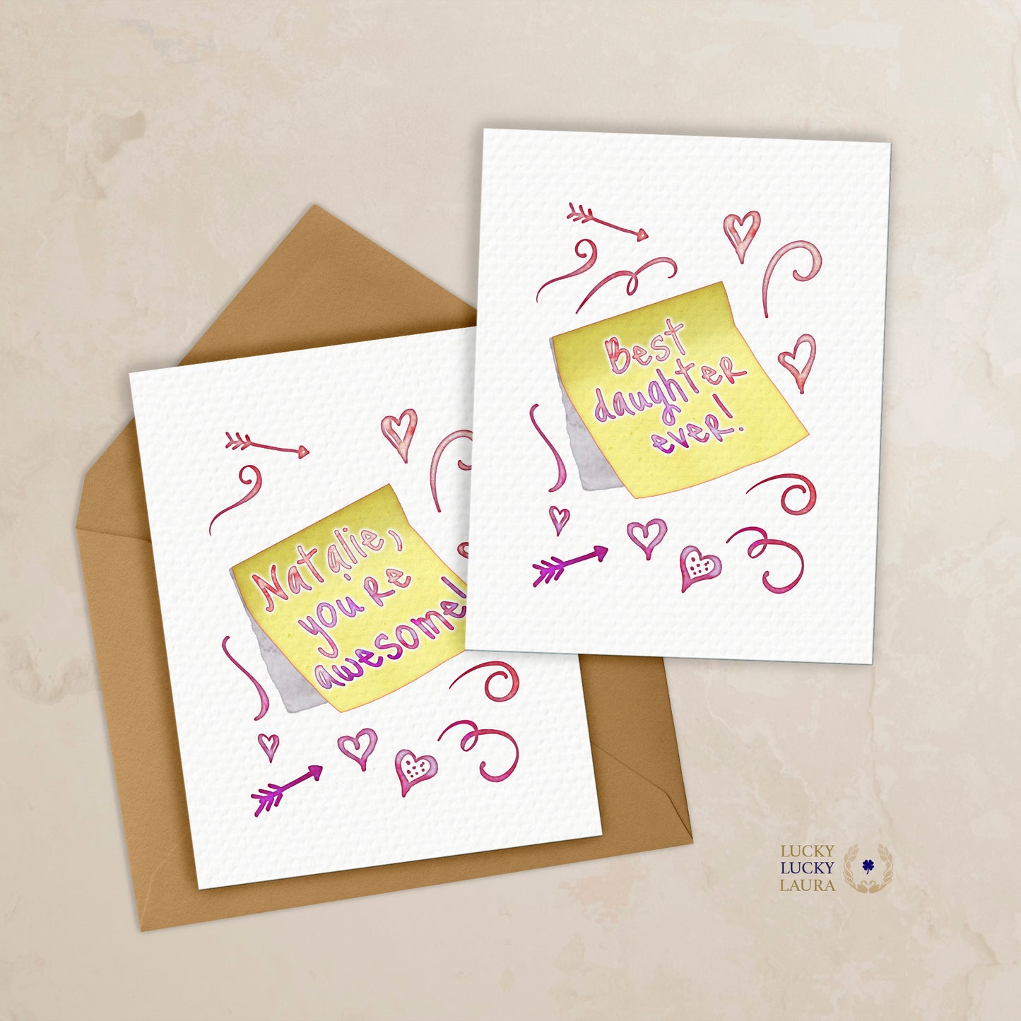 Notes Passed in Class Valentine Card | Personalized Sticky Note Card