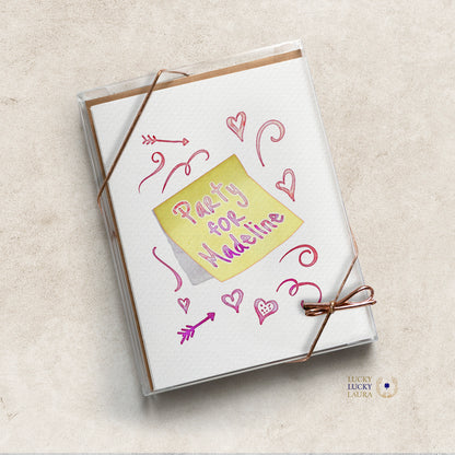 Notes Passed in Class Valentine Card | Personalized Sticky Note Card