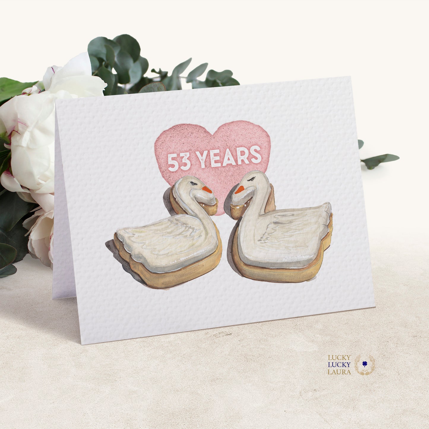 Pairbond Card | Personalized Swan Cookie Love & Anniversary Card