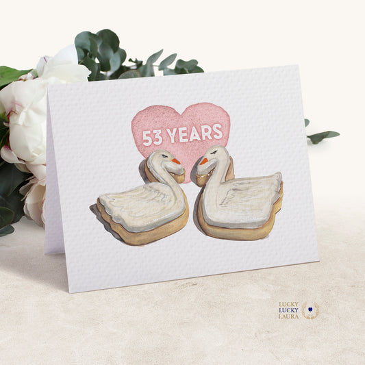 Pairbond Card | Personalized Swan Cookie Love & Anniversary Card