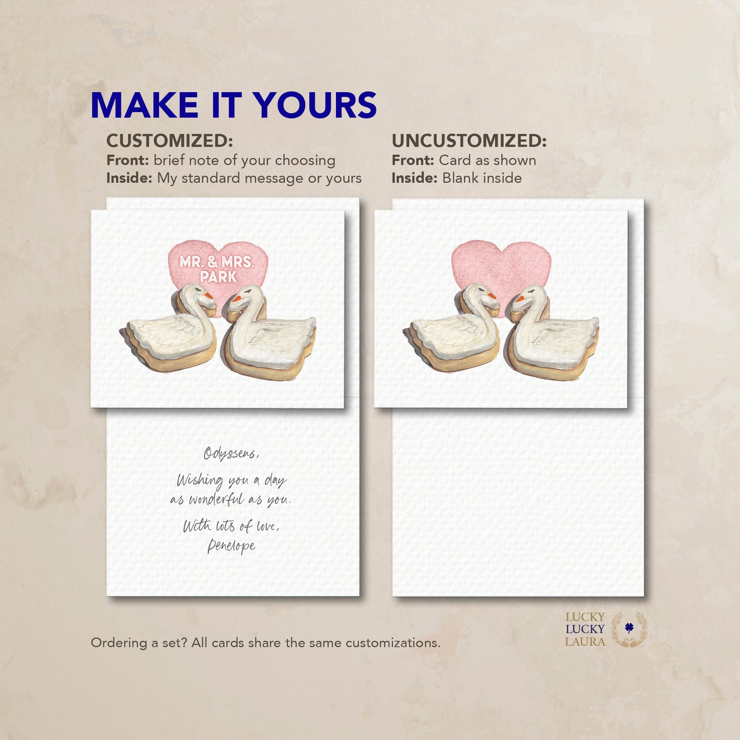 Pairbond Card | Personalized Swan Cookie Love & Anniversary Card