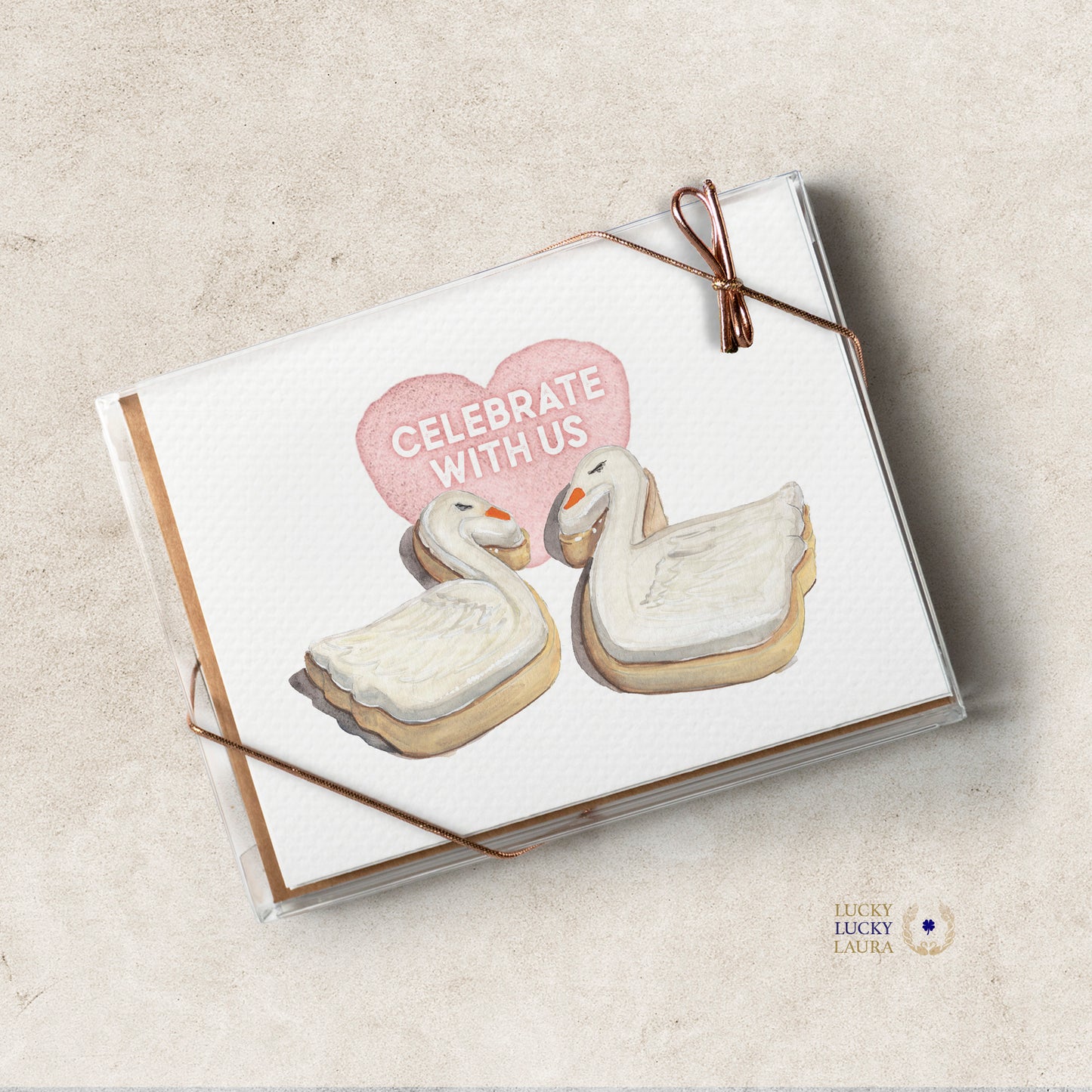 Pairbond Card | Personalized Swan Cookie Love & Anniversary Card