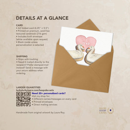 Pairbond Card | Personalized Swan Cookie Love & Anniversary Card