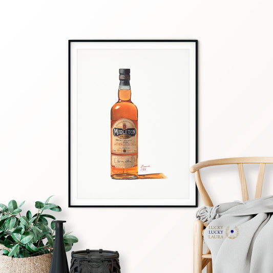 Watercolor Midleton Very Rare Irish Whiskey Bottle Giclée Print