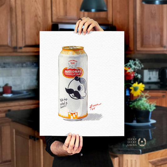 Natty Boh Watercolor | Giclée Print