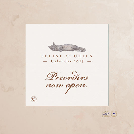 Feline Studies 2027 Watercolor Desk Calendar | Fine Art Calendar Gift