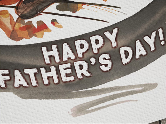Personalized Father’s Day Grill Card - Custom Dad Name Watercolor Art (Single or Set)