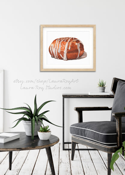 Cinnamon Roll Watercolor | Giclée Print
