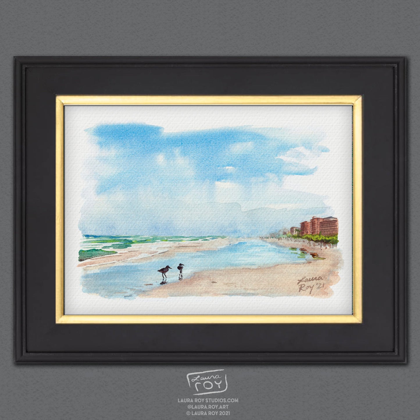 Dunlins on New Smyrna Watercolor | Giclée Print