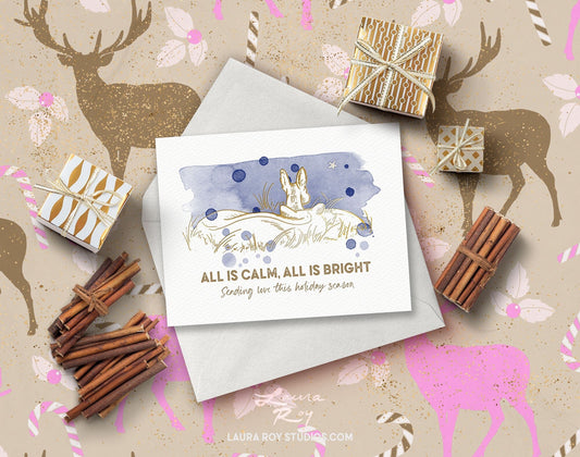 Personalized Elk Seasonal Greetings Card (Single or Set)