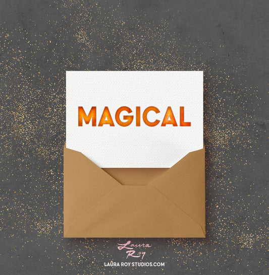 Personalized Message Card - your idea in a watercolor style (Single or Set)