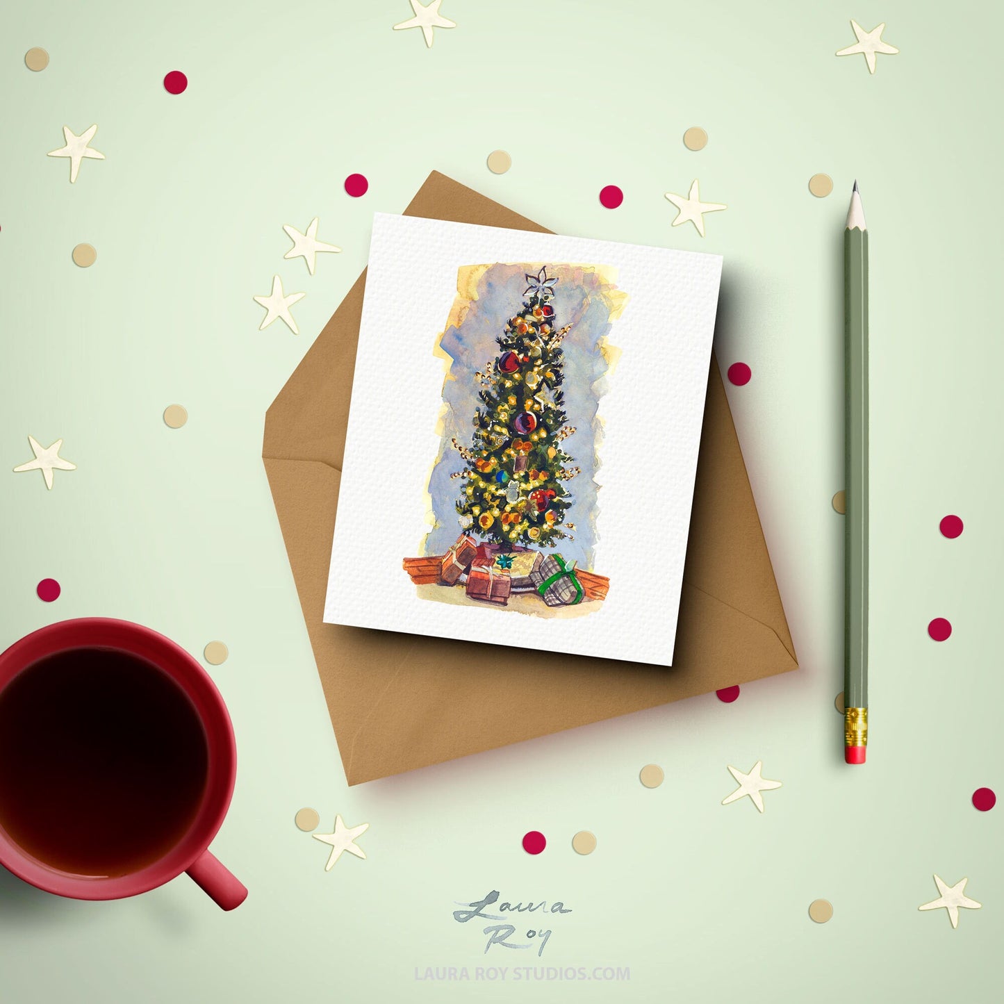 The Twinkling Tree Card | Personalized Holiday Christmas Tree Card