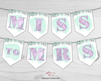 Watercolor Bridal Shower Invitations + Party Starter Pack | Floral Pattern Customizable